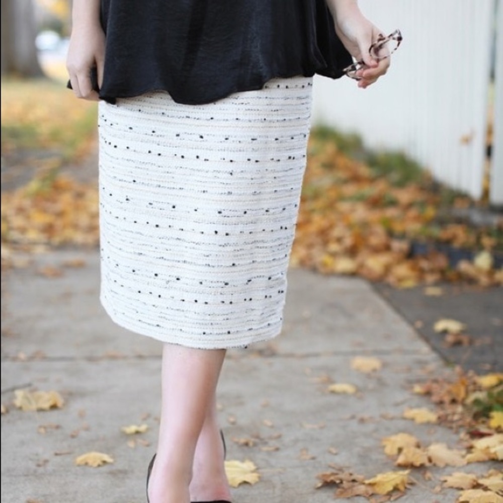 Tweed Midi Business Modest Skirt
